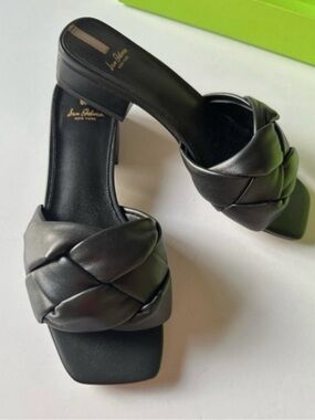 Sam Edelman Black Braided Leather Slide Mules